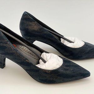 Marc Joseph Leather Pump, Navy Glaze,